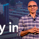 Microsoft CEO Satya Nadella seen here at the Future Decoded Tech Summit in Bangalore, India in February 2020.